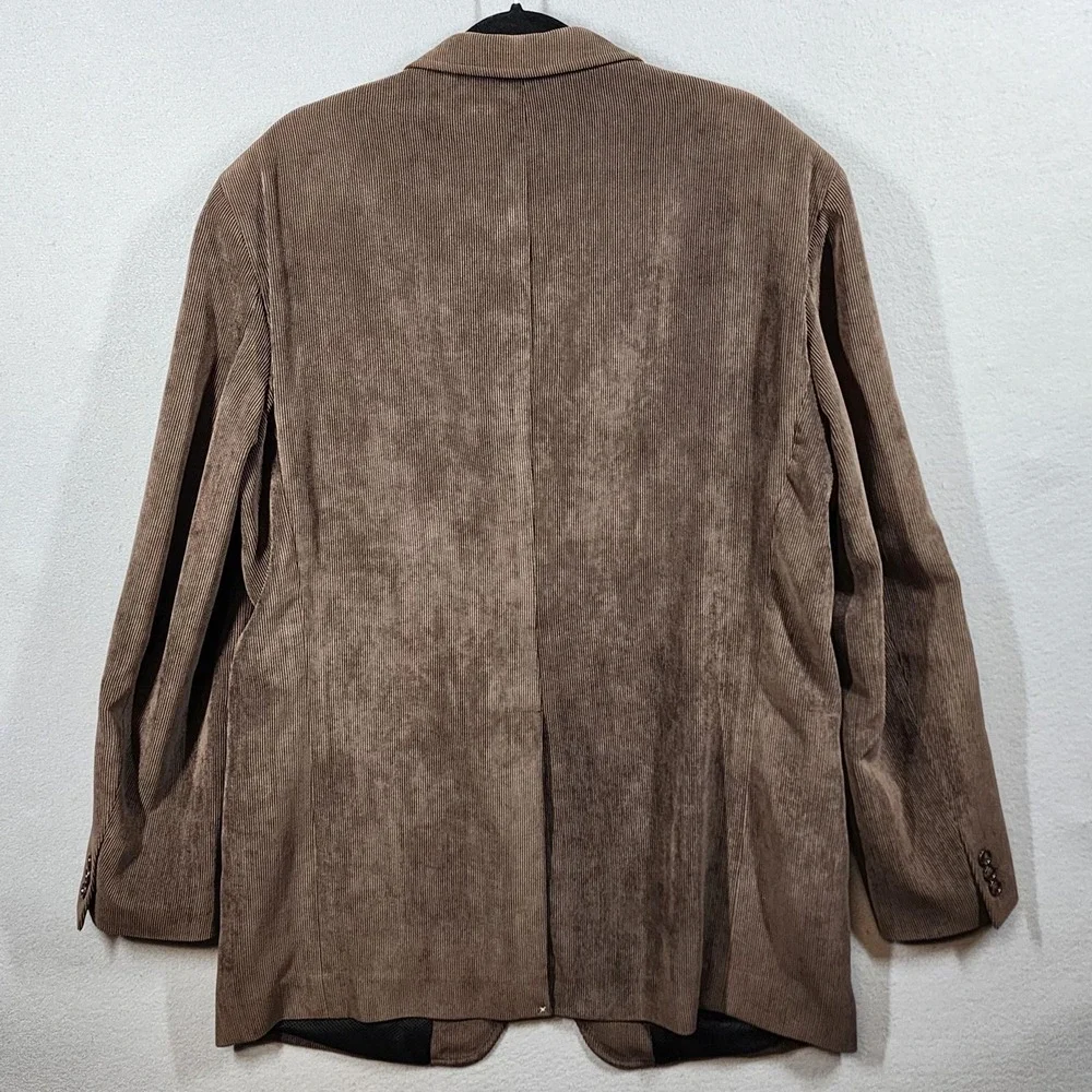 LaCrosse Blazer Mens 44L Brown Corduroy Sport Coat 3 Button Notch Lapel‎ Pockets
